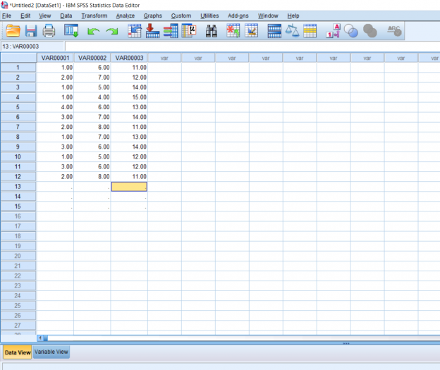 Screenshot of SPSS document