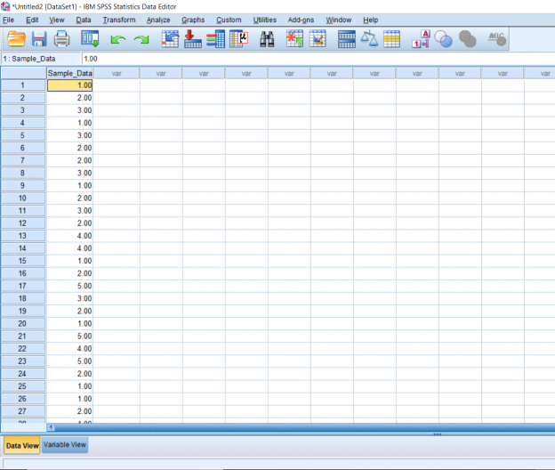 Screenshot of SPSS document